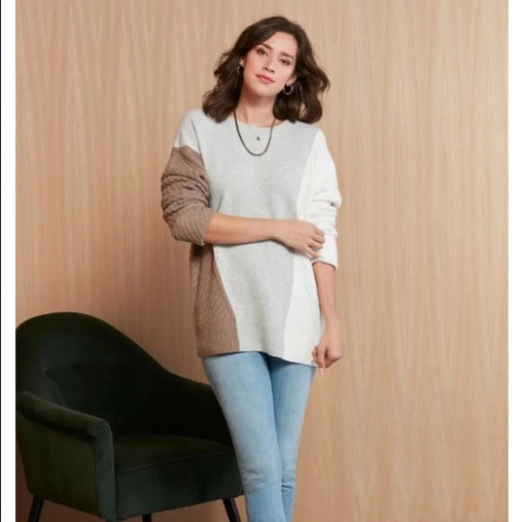 NWT French Connection Sophia Viola Wool Sweater XS Stripe Colorblock - Picture 5 of 9